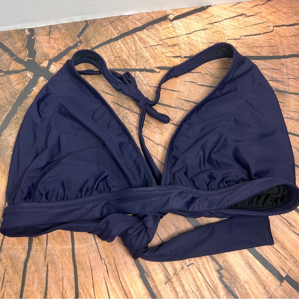 J Crew Navy Blue Women's Swim Top Tie Back 3X NWT
